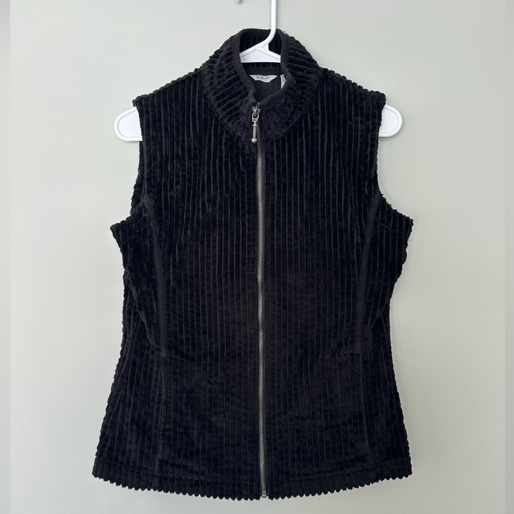 Woolrich Black Corduroy Vest, 100% Cotton, XS